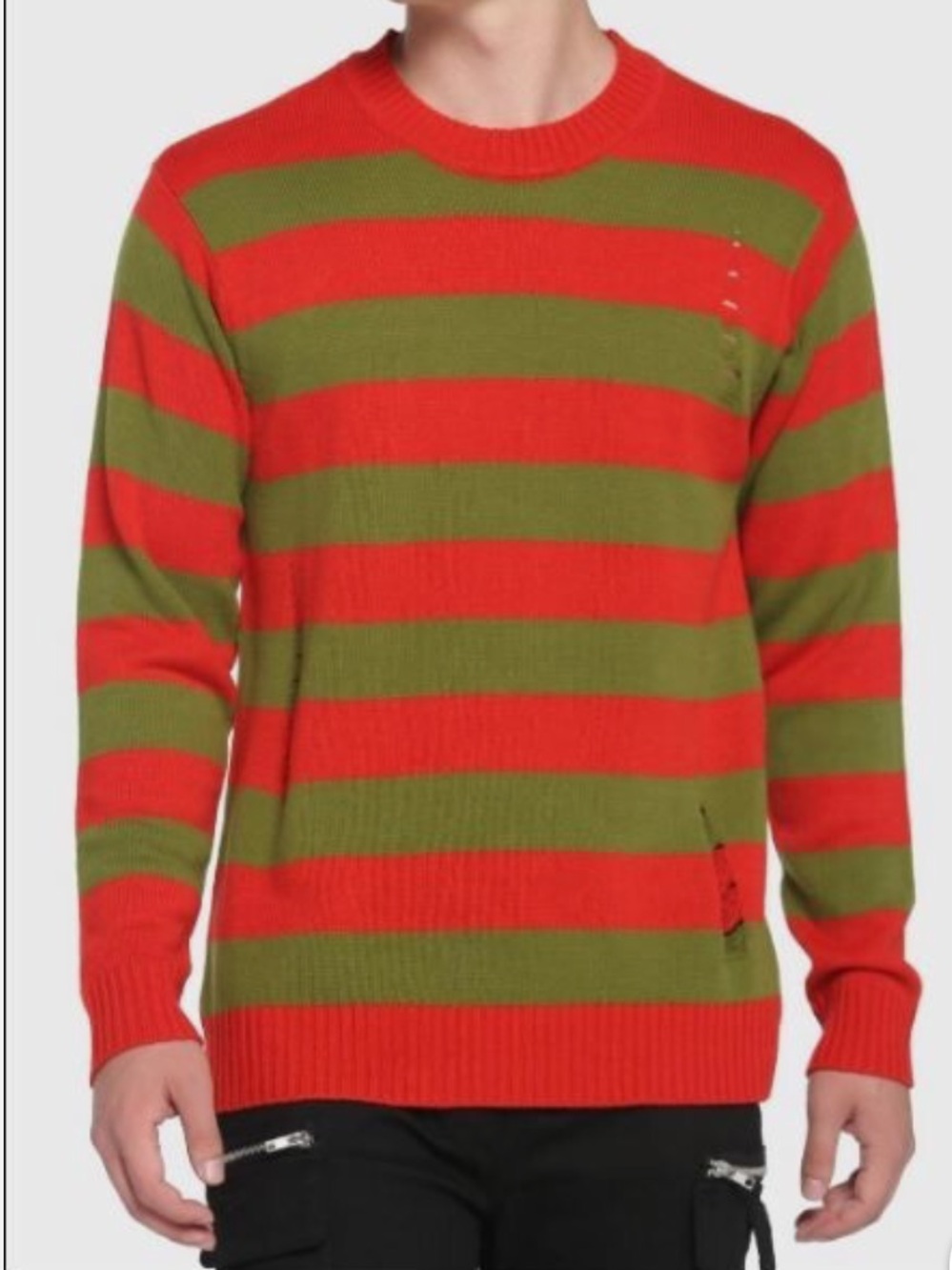 Freddy Krueger A Nightmare On Elm Street Sweater Distressed Size Adult S